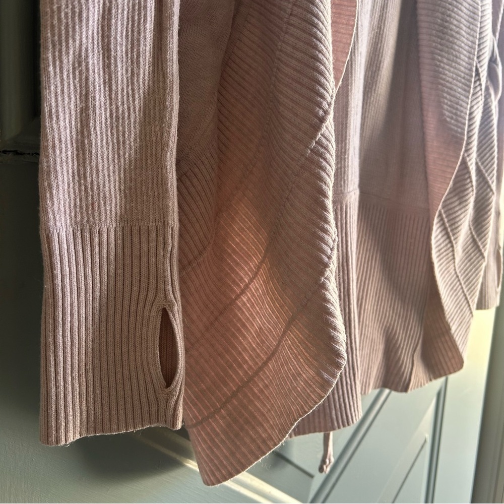 Lululemon Cardigan Sweater Transformation Wrap Thumb Hole Heathered Dune Beige 4 - Picture 9 of 14